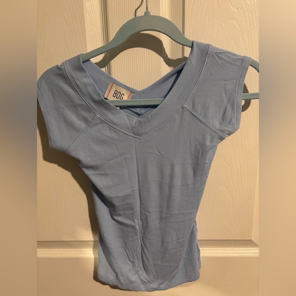Urban Outfitters BDG Sky Blue V-Neck Tee